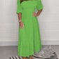 Elegante effen kleur geborduurde swingjurk voor vrouwen