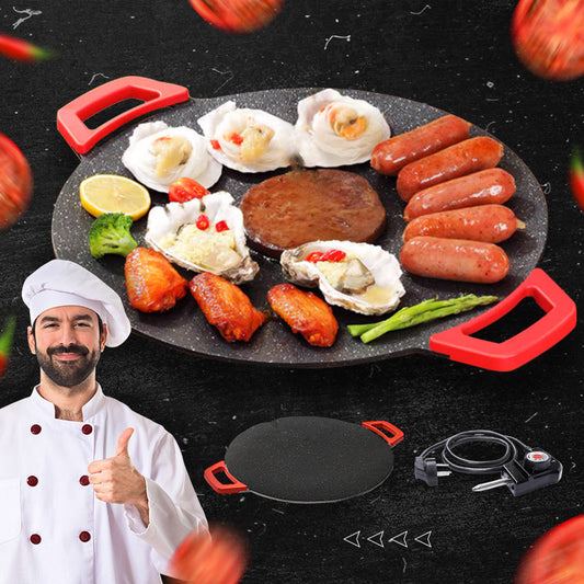 🍳Kwaliteitsleven🍳Elektrische grillpan met antiaanbaklaag