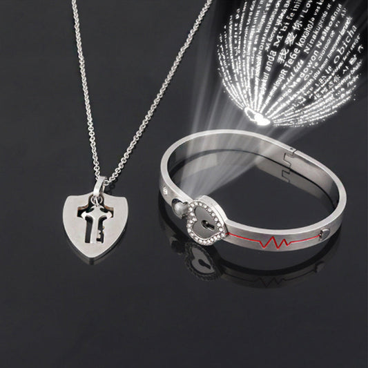 Lock Armband en Sleutel Ketting Set - Boetiekn