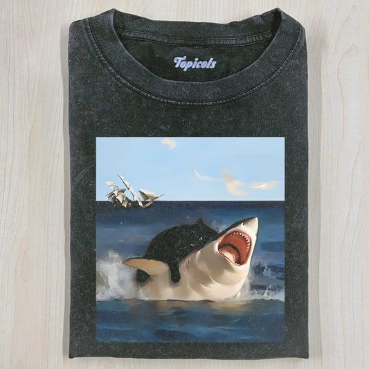 FAT CAT VS. SHARK  T-SHIRT