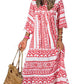 Vrouwen Pofmouw Bloemen Boho Maxi Dress