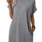 Dames Lichtgewicht Zomer T-shirt Jurk met Zakken