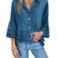 Vrouwen Eyelet Kanten Blouse Tops (Koop er 2 gratis verzending）