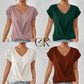 🎉Speciale prijs🎉👚Casual t-shirt met korte mouwen en elegante v-hals plooien