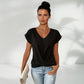 🎉Speciale prijs🎉👚Casual t-shirt met korte mouwen en elegante v-hals plooien