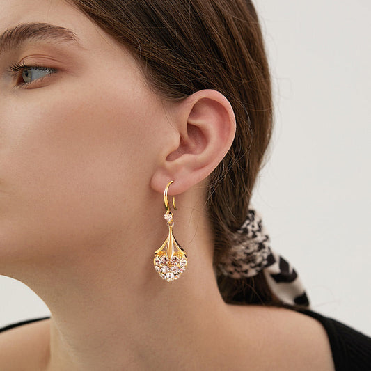 Nouvelles boucles d'oreilles en diamant en forme de cœur