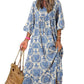 Vrouwen Pofmouw Bloemen Boho Maxi Dress