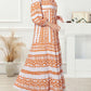 Vrouwen Pofmouw Bloemen Boho Maxi Dress