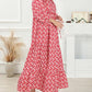 Vrouwen Pofmouw Bloemen Boho Maxi Dress