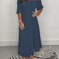 Elegante effen kleur geborduurde swingjurk voor vrouwen