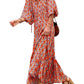 Vrouwen Pofmouw Bloemen Boho Maxi Dress