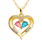 Valentijnsdag geschenk Forever Love geboortesteen & diamant hart ketting