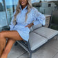 Vrouwen Zomer Staande Kraag Enkel Borst Kant Hol 2 Stuk Set Sexy Korte Korte Korte Mouwen Knoop Top Set