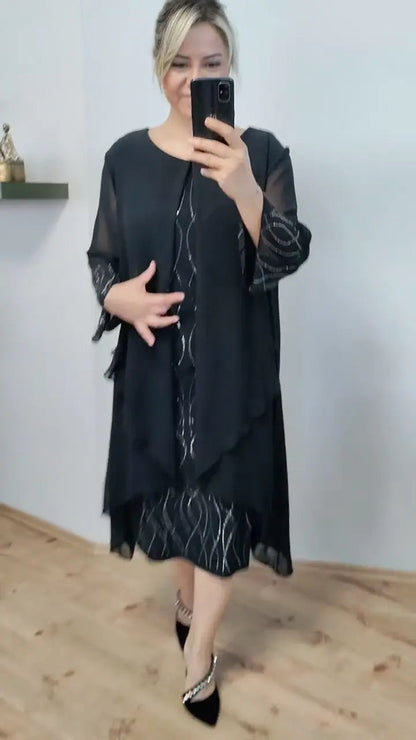 2025 Nieuwe Lente en Zomer Modisches Chiffonkleid