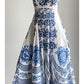 2024 Nieuw Gebloemde etnische print losse jurk