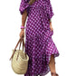 Vrouwen Pofmouw Bloemen Boho Maxi Dress