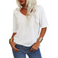 ✨Effen gekleurd dames-T-shirt met V-hals [Uitverkoop & Snelle levering!]