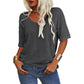 ✨Effen gekleurd dames-T-shirt met V-hals [Uitverkoop & Snelle levering!]