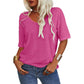 ✨Effen gekleurd dames-T-shirt met V-hals [Uitverkoop & Snelle levering!]