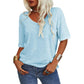 ✨Effen gekleurd dames-T-shirt met V-hals [Uitverkoop & Snelle levering!]