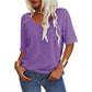 ✨Effen gekleurd dames-T-shirt met V-hals [Uitverkoop & Snelle levering!]