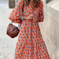 Vrouwen Pofmouw Bloemen Boho Maxi Dress