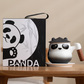 “Tweeling Panda” - Handgemaakte keramische theemok met thee-ei