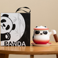 “Tweeling Panda” - Handgemaakte keramische theemok met thee-ei