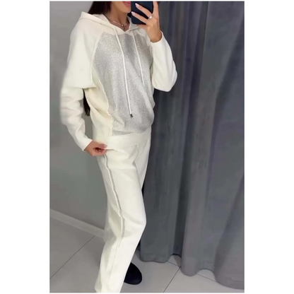 🌸Sweater met capuchon en joggingbroek met boorden voor dames, 2-delige set🎁