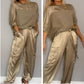 🔥49% korting🔥Dames top & broek 2-delige set met ronde hals