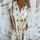 💕Loose-Fit bedrukte jurk met korte mouwen en zakken