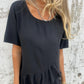 Dames los T-shirt met ronde hals en casual print