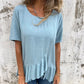 Dames los T-shirt met ronde hals en casual print