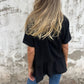 Dames los T-shirt met ronde hals en casual print