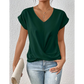 🎉Speciale prijs🎉👚Casual t-shirt met korte mouwen en elegante v-hals plooien
