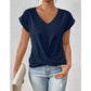 🎉Speciale prijs🎉👚Casual t-shirt met korte mouwen en elegante v-hals plooien