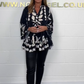 Top met uitlopende mouwen en ruches met V-hals💖Voorjaarsuitverkoop-50% KORTING