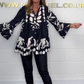 Top met uitlopende mouwen en ruches met V-hals💖Voorjaarsuitverkoop-50% KORTING