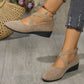 Elegante Solid Color Elastische Band Lage Sleehakken