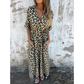 V-hals Luipaardprint Maxi-jurk!
