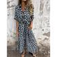 V-hals Luipaardprint Maxi-jurk!
