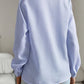 Dames Gestreepte Blouse met Knoopsluiting en Volants