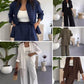 Dames Fashion Solid Color Los Shirt Casual Broek Wijde Pijpen Set Twee Stuks