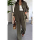 Dames Fashion Solid Color Los Shirt Casual Broek Wijde Pijpen Set Twee Stuks