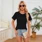 Dames T-shirt met Ronde Hals en Korte Mouwen in Effen Kleur