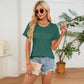 Dames T-shirt met Ronde Hals en Korte Mouwen in Effen Kleur