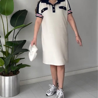 Dames Casual Fashion Kapsel Korte Mouw Jurk