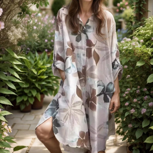 🌴Zomerspecials🌴Comfortabele, losvallende, bedrukte overhemdjurk voor dames