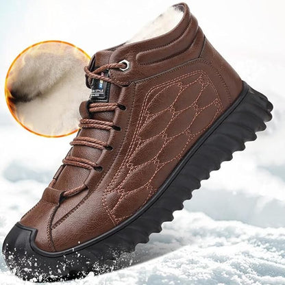 Heren winter laarzen, waterdicht, lichtgewicht pluche lederen schoenen, anti-slip, warme sneeuw laarzen