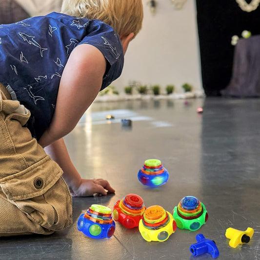 Kerstcadeau voor kinderen 🎁 Muziek knipperende spinners speelgoed met launcher